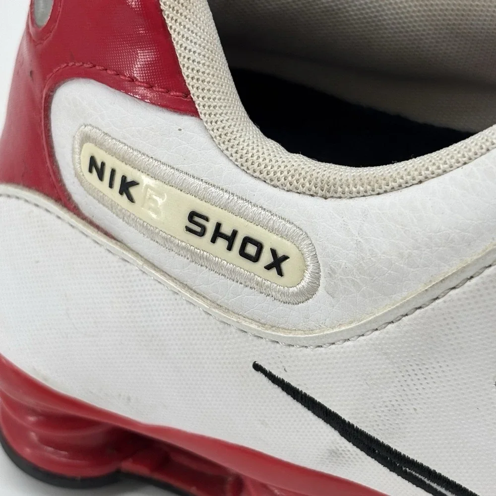 Nike Shox NZ Mens White‎ Red Black Running Shoes 378341-110 Size 12 UK11 EU46